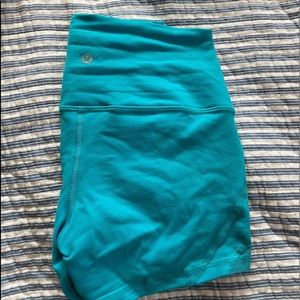 lululemon blue spandex shorts (size 4)